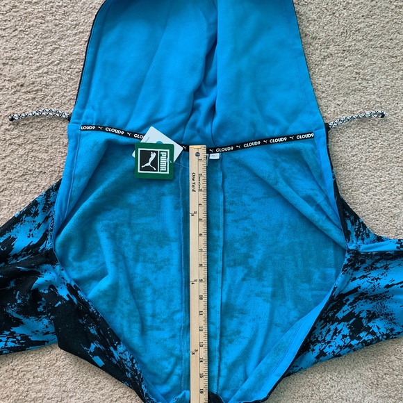 Puma NEW Jacket Cloud9 Silencer Open Front Crop Fit Blue Medium Athletic Fitness - Picture 10 of 15